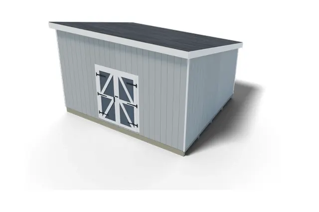 14×16 Lean-to shed plan, 3D view
