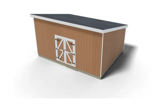 14×18 Lean-to shed plan, 3D view