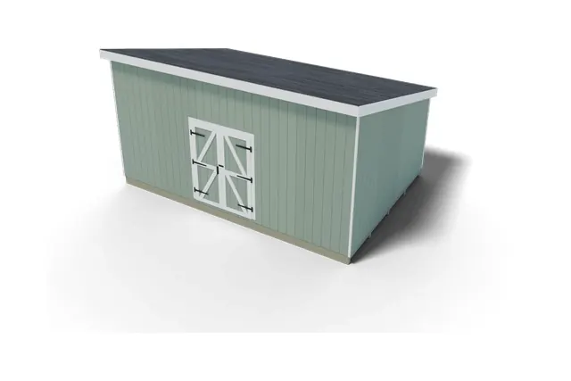 14×20 Lean-to shed plan, 3D view