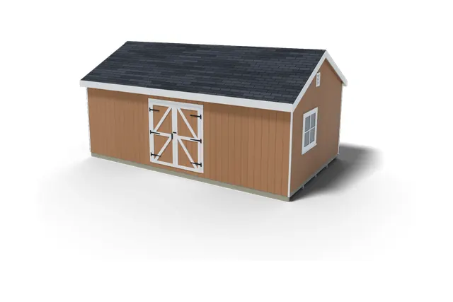 14×24 Gable shed plan, 3D view