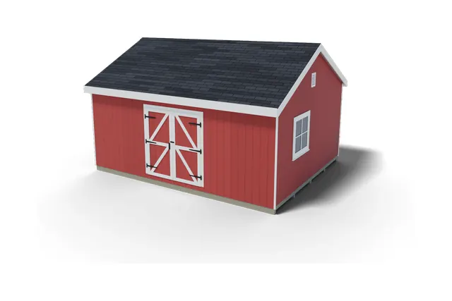 16×20 Gable shed plan, 3D view
