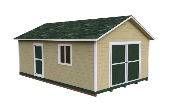 16×24 Gable shed plan, 3D view