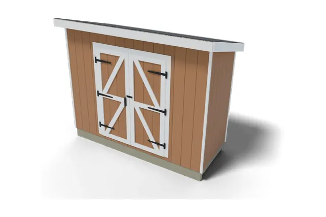 4×10 Lean-to shed plan, 3D view