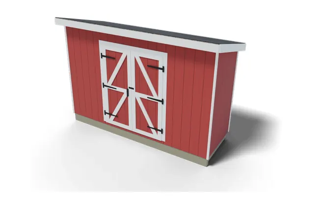 4×12 Lean-to shed plan, 3D view