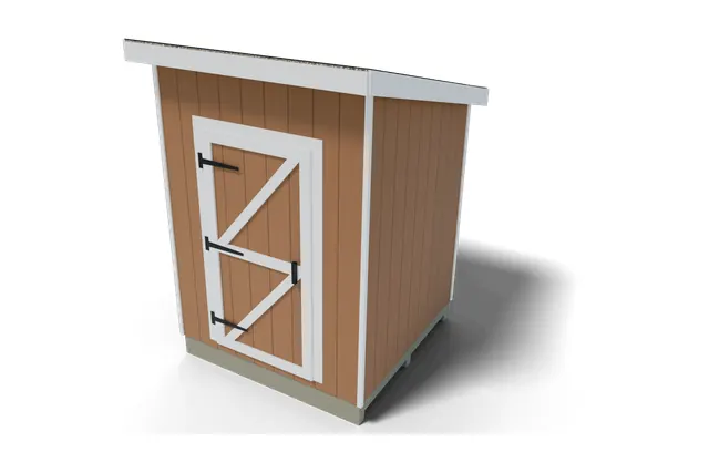 6×6 Lean-to shed plan, 3D view