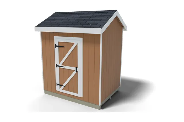 6×8 Gable shed plan, 3D view