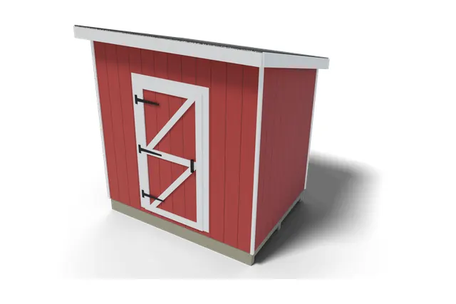 6×8 Lean-to shed plan, 3D view