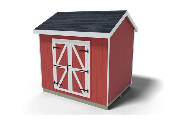 8×10 Gable shed plan, 3D view