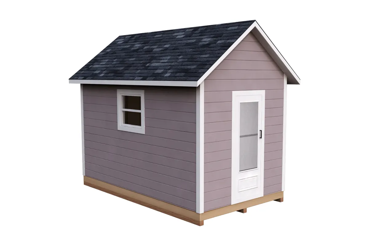 8×14 Gable shed, 3D render from the plan