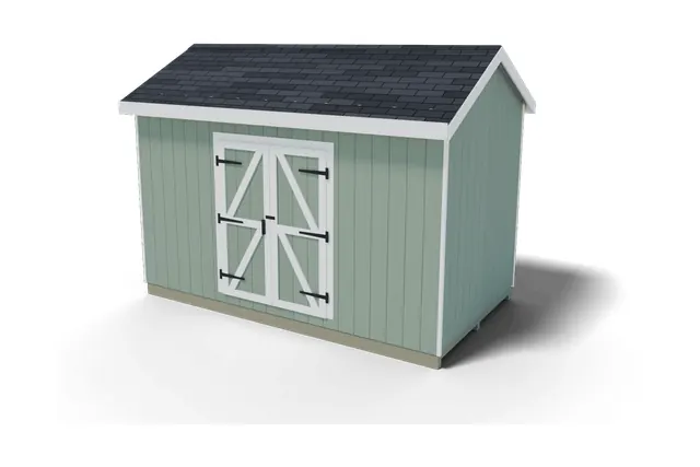 8×14 Gable shed plan, 3D view