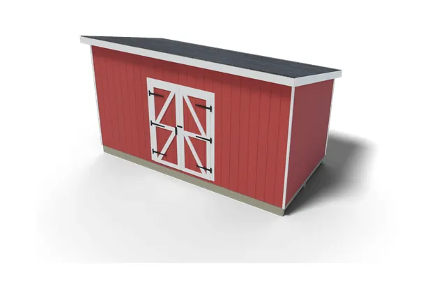 8×16 Lean-to shed plan, 3D view
