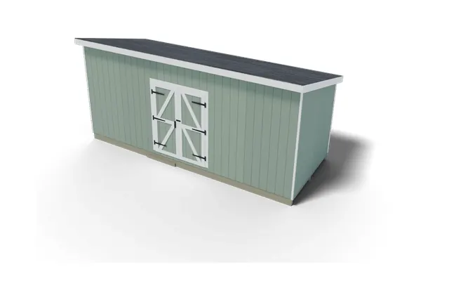 8×20 Lean-to shed plan, 3D view