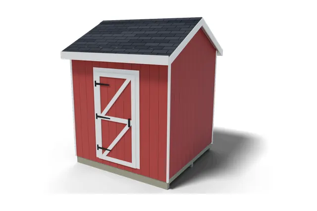 8×8 Gable shed plan, 3D view