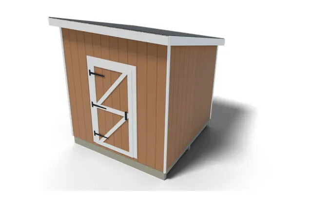 8×8 Lean-to shed plan, 3D view