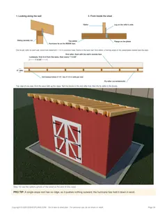 Roof rafters page of the 10x14 Lean-To Storage Shed Plan
