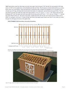 Roof rafters page of the 10x18 Gable Storage Shed Plan