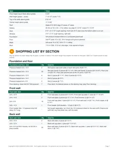Material list page of the 10x18 Gable Storage Shed Plan