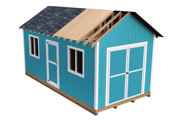 10×20 Gable shed plan: roof rafters drawing