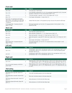 Material list page of the 10x20 Lean-To Storage Shed Plan