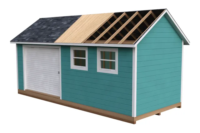 10×24 Gable shed plan: roof rafters drawing