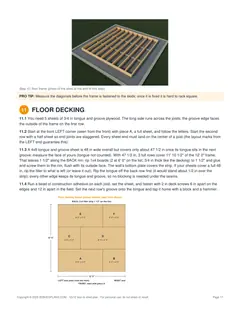 Floor installation page of the 12x12 Lean-To Storage Shed Plan