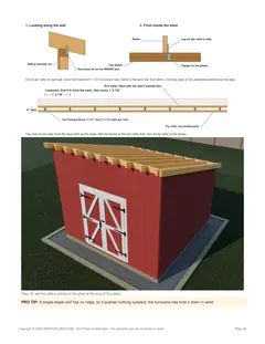 Roof rafters page of the 12x12 Lean-To Storage Shed Plan