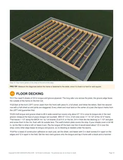 Floor installation page of the 12x16 Lean-To Storage Shed Plan