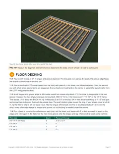 Floor installation page of the 12x18 Gable Storage Shed Plan