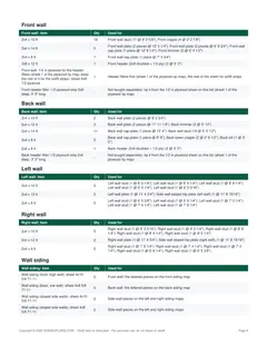 Material list page of the 12x20 Lean-To Storage Shed Plan