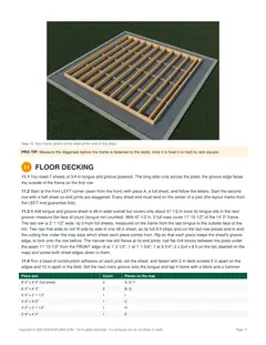 Floor installation page of the 14x14 Gable Storage Shed Plan