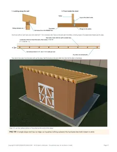 Roof rafters page of the 14x18 Lean-To Storage Shed Plan