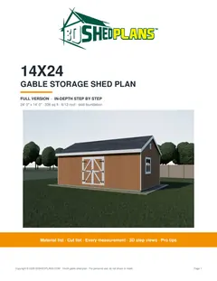 Cover page of the DIY 14x24 Gable Storage Shed Plan