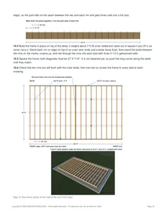 Floor installation page of the DIY 14x24 Gable Storage Shed Plan