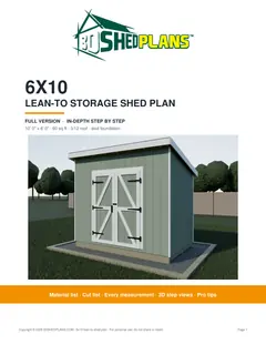 Cover page of the DIY 6x10 Lean-To Storage Shed Plan