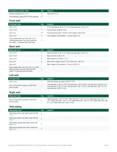 Material list page of the DIY 6x10 Lean-To Storage Shed Plan