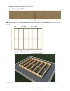 Floor installation page of the 6x8 Lean-To Storage Shed Plan
