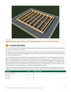 Floor installation page of the 8x10 Lean-To Storage Shed Plan