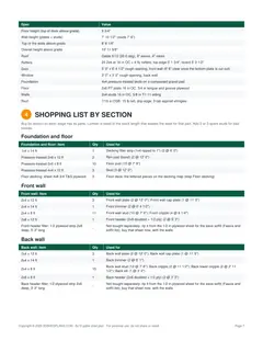 Material list page of the DIY 8x12 Gable Storage Shed Plan