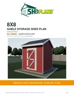 Cover page of the DIY 8x8 Gable Storage Shed Plan
