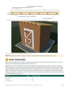 Roof rafters page of the 8x8 Lean-To Storage Shed Plan