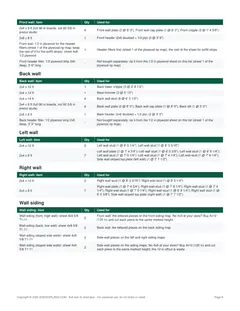 Material list page of the 8x8 Lean-To Storage Shed Plan